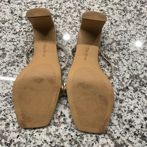 Gold strapped heels: they have only been worn once for a wedding and comfortable